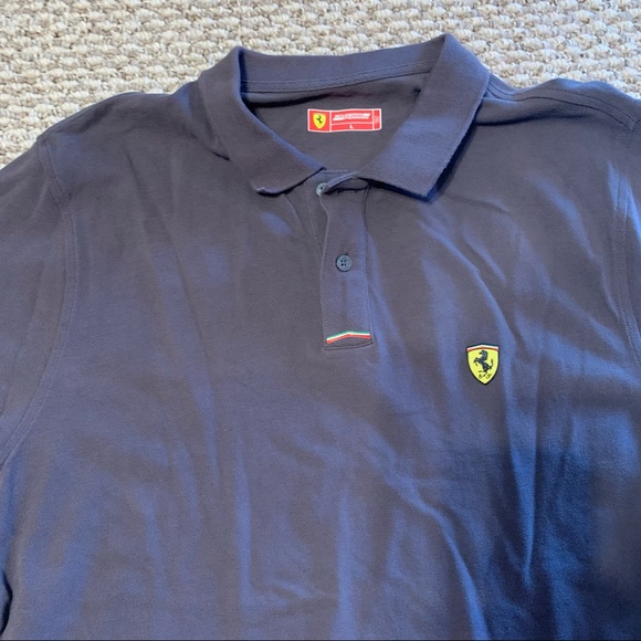 ferrari mens polo large gray scuderia ferrari italy shirt 100% cotton. - Picture 3 of 4